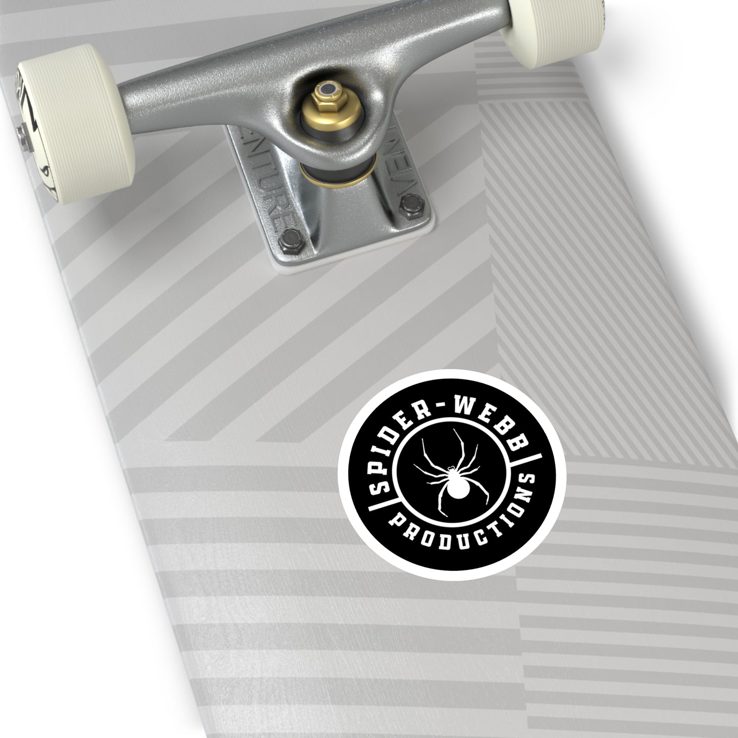 Spider-Webb Productions Round Sticker — Black Logo Vinyl Decal